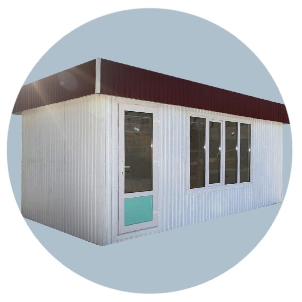 Торговый киоск с рекламным коробом 8000х3400 мм