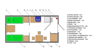 Чертеж Вагон-дом на 4-х человек 6000х2500 мм