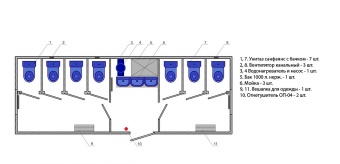 Чертеж Бытовка санузел 8000х2500 мм